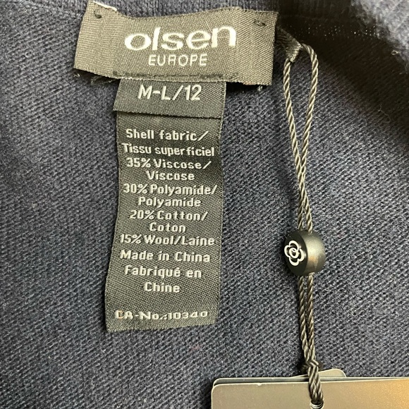 Sigrid Olsen Merino wool sweater lightweight star pattern navy - Picture 5 of 11